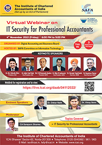 IT Security for Professional Accountants " from 06 PM to 09 PM
