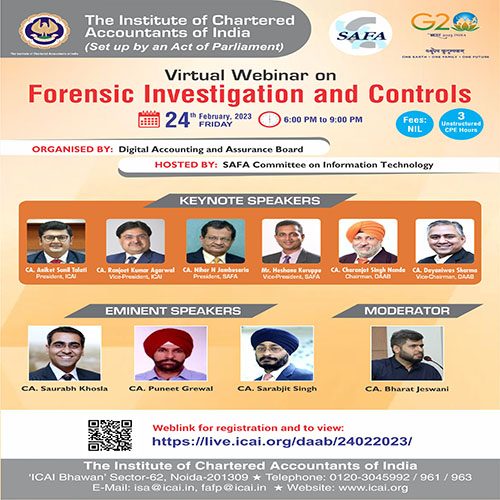 Webinar on “Forensic Investigation and controls”